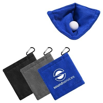 Microfiber Golf Ball Towel w/Retractable Clip