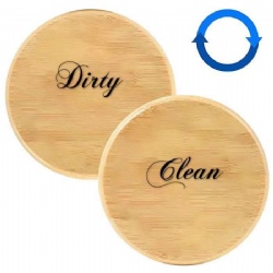 Bamboo Dishwasher Magnet Clean Dirty Sign