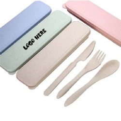 3-In-1 Portable Wheatstraw Tableware Set