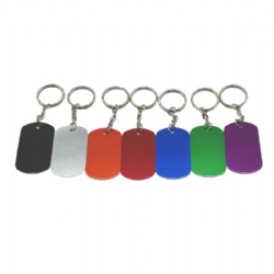 Square Metal Pet Dog Tag Keychain