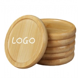 Round Natural Wooden Coaster