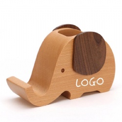 Wooden Elephant  Pen Holder