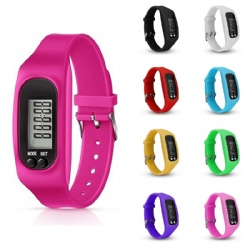 Silicone Pedometer Bracelet Watch