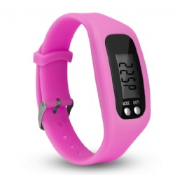 Silicone Pedometer Bracelet Watch