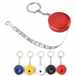 Round Mini Tape Measure Keychain