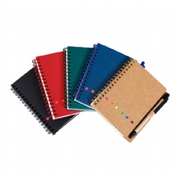 Eco Spiral Notebook w/Pen and Sticky Notes