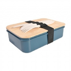 Divided Wheat Straw Bento Box w/Tableware Set