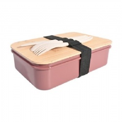 Divided Wheat Straw Bento Box w/Tableware Set