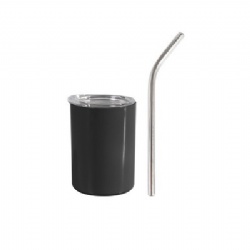 3 Oz. Mini Stainless Steel Tumbler w/Lid & Straw