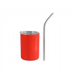 3 Oz. Mini Stainless Steel Tumbler w/Lid & Straw