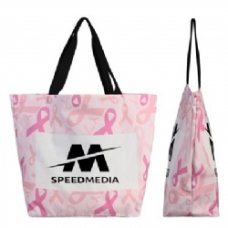 12oz Breast Cancer Awareness Ribbon Tote Bag