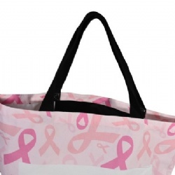 12oz Breast Cancer Awareness Ribbon Tote Bag