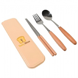 Stainless Steel Cutlery Set with Wooden Handles