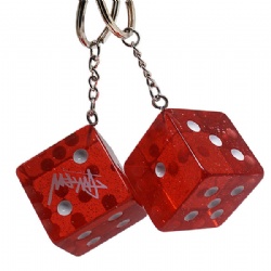 Glitter Dice Key Tag