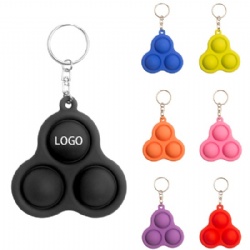 Silicone Pop 3 Bubbles Fidget Toy Keychain