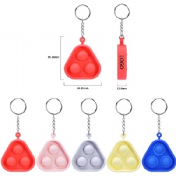 Silicone Pop 3 Bubbles Fidget Toy Keychain