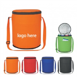 Cylinder Round Portable Insulated Lunch Shoulder Bag