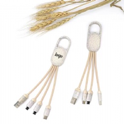 3-in-1 Wheat Straw Charging Cable