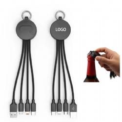 3-in-1 Charging Cable Bottle Opener & Key Ring