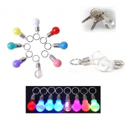 Light Bulb Shape LED Flashlight Keychain