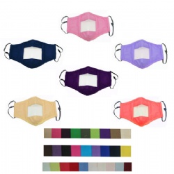 Lip reading mask with clear PVC panel